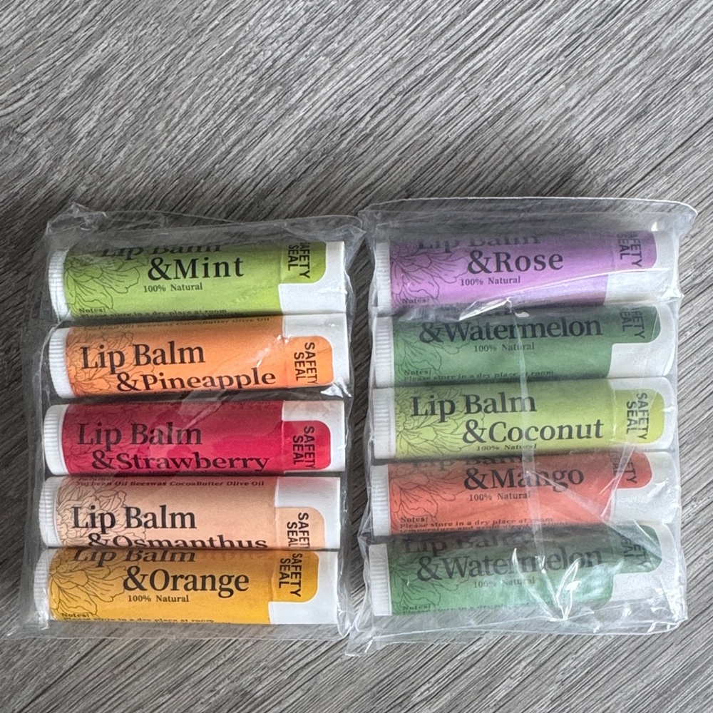 Lip Balm Chapstick Set of 10 Brand New Scented Flavored